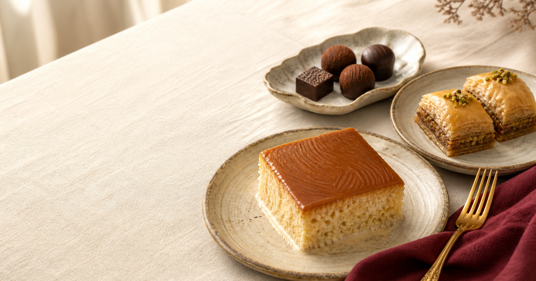 Family Agusholli Sweets website concept featuring trilece and baklava